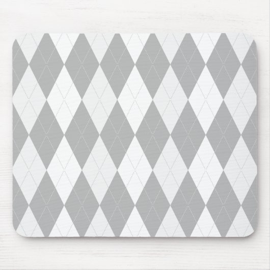 Chrome Gray Raute hellgrau Kleine Diamantform Mousepad (Vorne)
