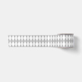 Chrome Gray Raute hellgrau Kleine Diamantform Satinband (Vorderseite)