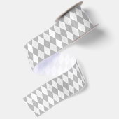 Chrome Gray Raute hellgrau Kleine Diamantform Satinband (Rückseite)