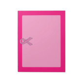 Chrome Gürtelter Glitzer Stil Rosa Band Bewusstsei Notizblock (Rotiert)