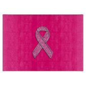 Chrome Gürtelter Glitzer Stil Rosa Band Bewusstsei Schneidebrett (Vorderseite)