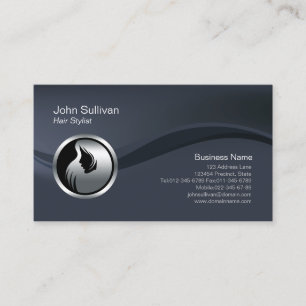 Chrome Hair Style Icon Hair Stylist Business Card Visitenkarte