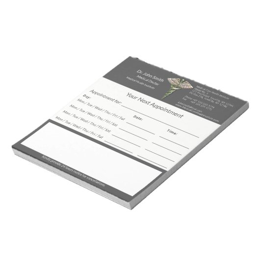 Chrome Holographic 3D Caduceus Medical Ernennung Notizblock (Rotiert)