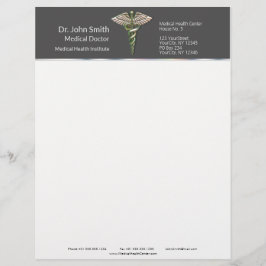 Chrome Holographic 3D Medical Caduceus Briefbogen