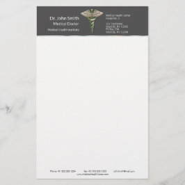 Chrome Holographic 3D Medical Caduceus Briefpapier