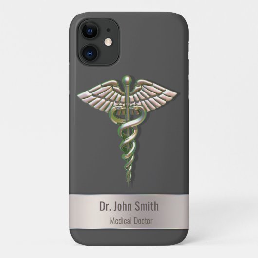 Chrome Holographic 3D Medical Caduceus Case-Mate iPhone Hülle (Rückseite)