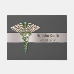 Chrome Holographic 3D Medical Caduceus Fußmatte