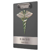 Chrome Holographic 3D Medical Caduceus Klemmbrett (Links)