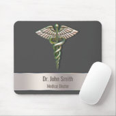 Chrome Holographic 3D Medical Caduceus Mousepad (Mit Mouse)