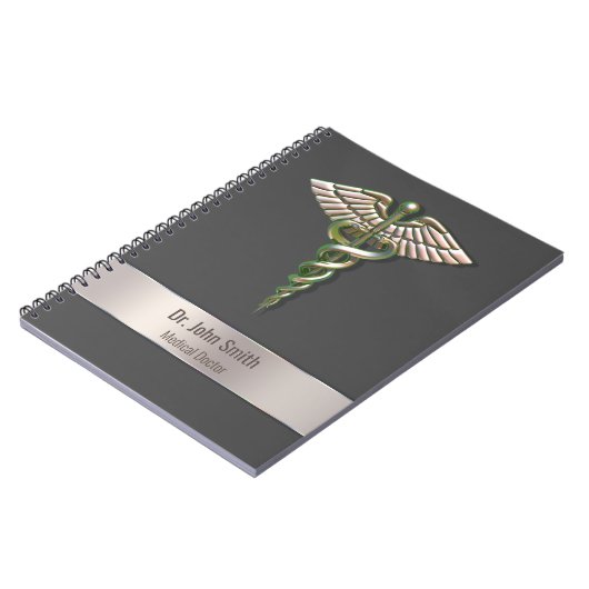 Chrome Holographic 3D Medical Caduceus Notizblock (Linke Seite)