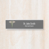 Chrome Holographic 3D Medical Caduceus Türschild (Vorderseite )