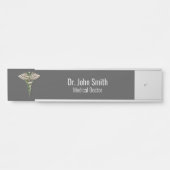 Chrome Holographic 3D Medical Caduceus Türschild (Vorderseite )