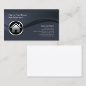 Chrome House Icon Real Anwesen Agent Business Card Visitenkarte (Vorne/Hinten)
