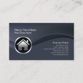 Chrome House Icon Real Anwesen Agent Business Card Visitenkarte (Vorderseite)