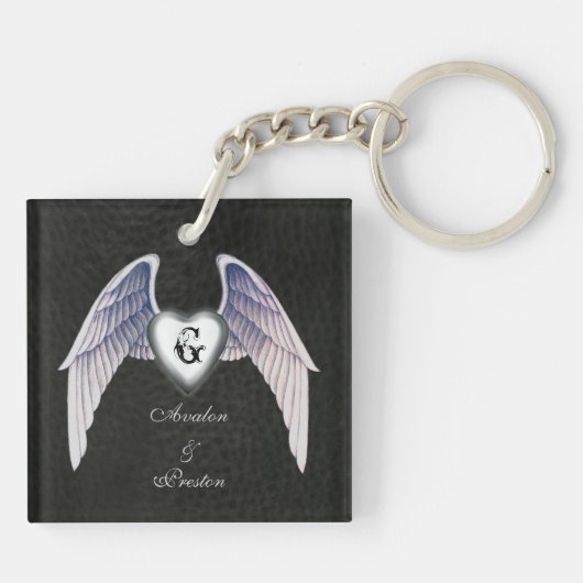 Chrome & Imitats Leather Winged Heart Keychain Schlüsselanhänger (Rückseite)