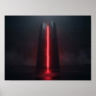 Chrome-Infinity-Skulptur Futuristische Abstraktion Poster