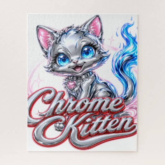 Chrome-Kätzchen-Design, Puzzle  (Vertikal)