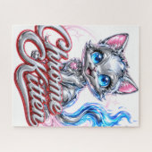 Chrome-Kätzchen-Design, Puzzle  (Horizontal)
