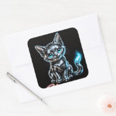 Chrome Kitten Aufkleberbogen Quadratischer Aufkleber (Umschlag)