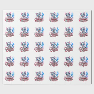 CHROME KITTEN Glanz-Verpackungspapier Geschenkpapier
