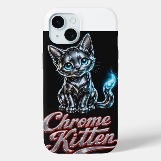 Chrome Kitten " Kapow" Iphone15 Hülle (Rückseite)