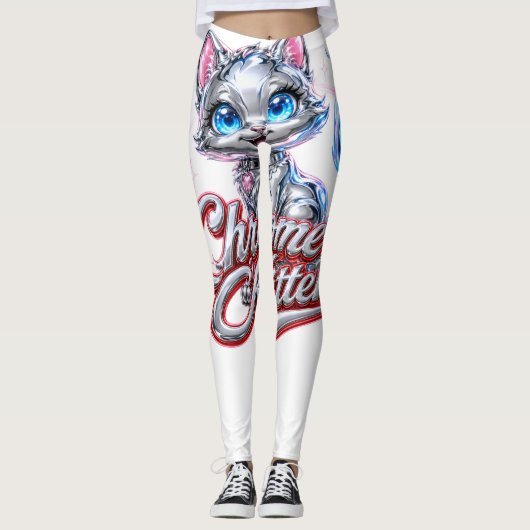 CHROME KITTEN "Meow vibes" Leggings (Vorderseite)