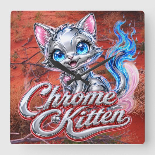 Chrome Kitten Outback Purrer Uhr (Vorderseite)