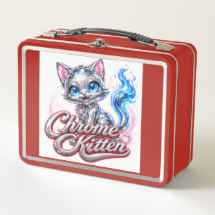 CHROME KITTEN Rote Brotdose