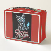 CHROME KITTEN Rote Brotdose (Rückseite)