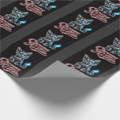 Chrome Kitten Schwarzes Geschenkpapier (Ecke)