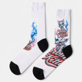 CHROME KITTEN "Slipper" Crew Socke