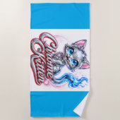 Chrome Kitten Strandtuch (Vorderseite)