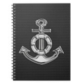 Chrome Lifesaver Anker auf Kohlenstofffaser Notizblock (Vorderseite)