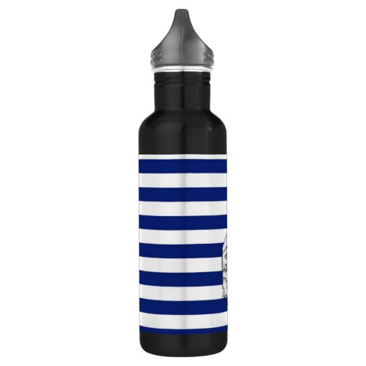 Chrome Lighthouse auf Nautical Stripes Trinkflasche (Links)