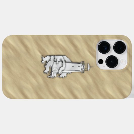 Chrome Lighthouse auf Sandy Beach Print Case-Mate iPhone Hülle (Rückseite (Horizontal))