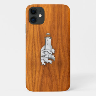 Chrome Lighthouse auf Teak Veneer Print Case-Mate iPhone Hülle