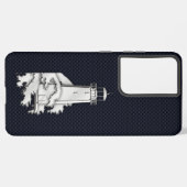 Chrome Lighthouse on Carbon Fiber Print Samsung Galaxy Hülle (Rückseite (Horizontal))