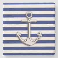 Chrome like Anchor auf Navy Stripes Decke