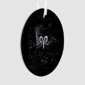 Chrome like Aries Zodiac Sign on Hevelius Black Ornament (Vorderseite)