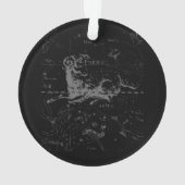 Chrome like Aries Zodiac Sign on Hevelius Black Ornament (Rückseite)