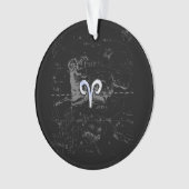 Chrome like Aries Zodiac Sign on Hevelius Black Ornament (Vorderseite)