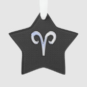 Chrome like Aries Zodiac Symbol Ornament (Vorderseite)