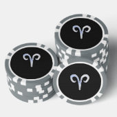 Chrome like Aries Zodiac Symbol Pokerchips (Stapel)