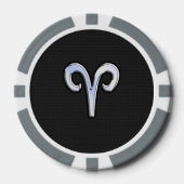 Chrome like Aries Zodiac Symbol Pokerchips (Vorderseite)
