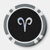 Chrome like Aries Zodiac Symbol Pokerchips (Rückseite)