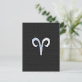 Chrome like Aries Zodiac Symbol Postkarte (Stehend Vorderseite)