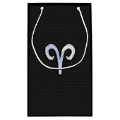 Chrome like Aries Zodiac Symbol Snake Skin Style Kleine Geschenktüte (Rückseite)