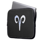Chrome like Aries Zodiac Symbol Snake Skin Style Laptopschutzhülle (Vorderseite Links)