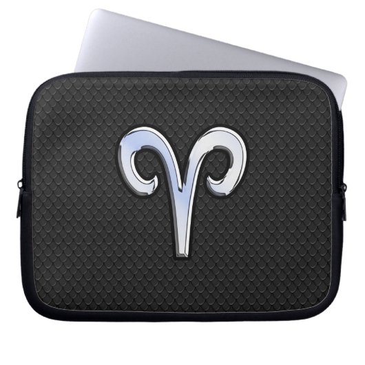 Chrome like Aries Zodiac Symbol Snake Skin Style Laptopschutzhülle (Vorderseite)