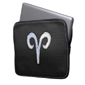 Chrome like Aries Zodiac Symbol Snake Skin Style Laptopschutzhülle (Vorderseite Links)